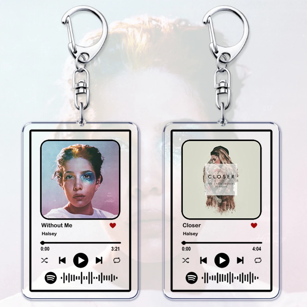 Popular Female Singer Keychains for Women Accessories Bag Without Me Closer Manic Music Songs Playlist Keying Jewelry Fans Gifts