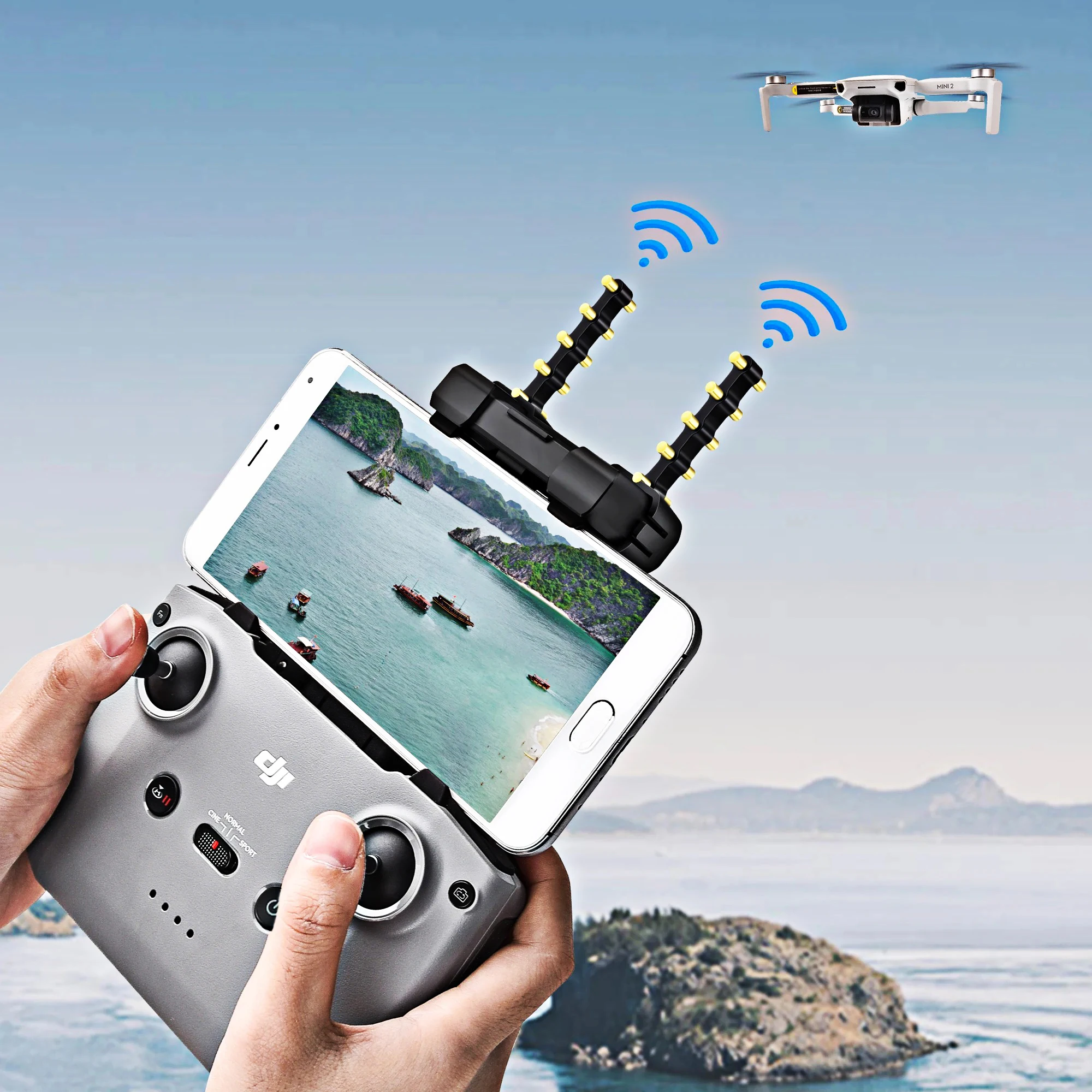 Yagi Antenna Signal Booster 5.8GHz for DJI Neo/Mini2/Mavic Air2/FPV High Gain Remote Controller Range Extender Drone Accessories