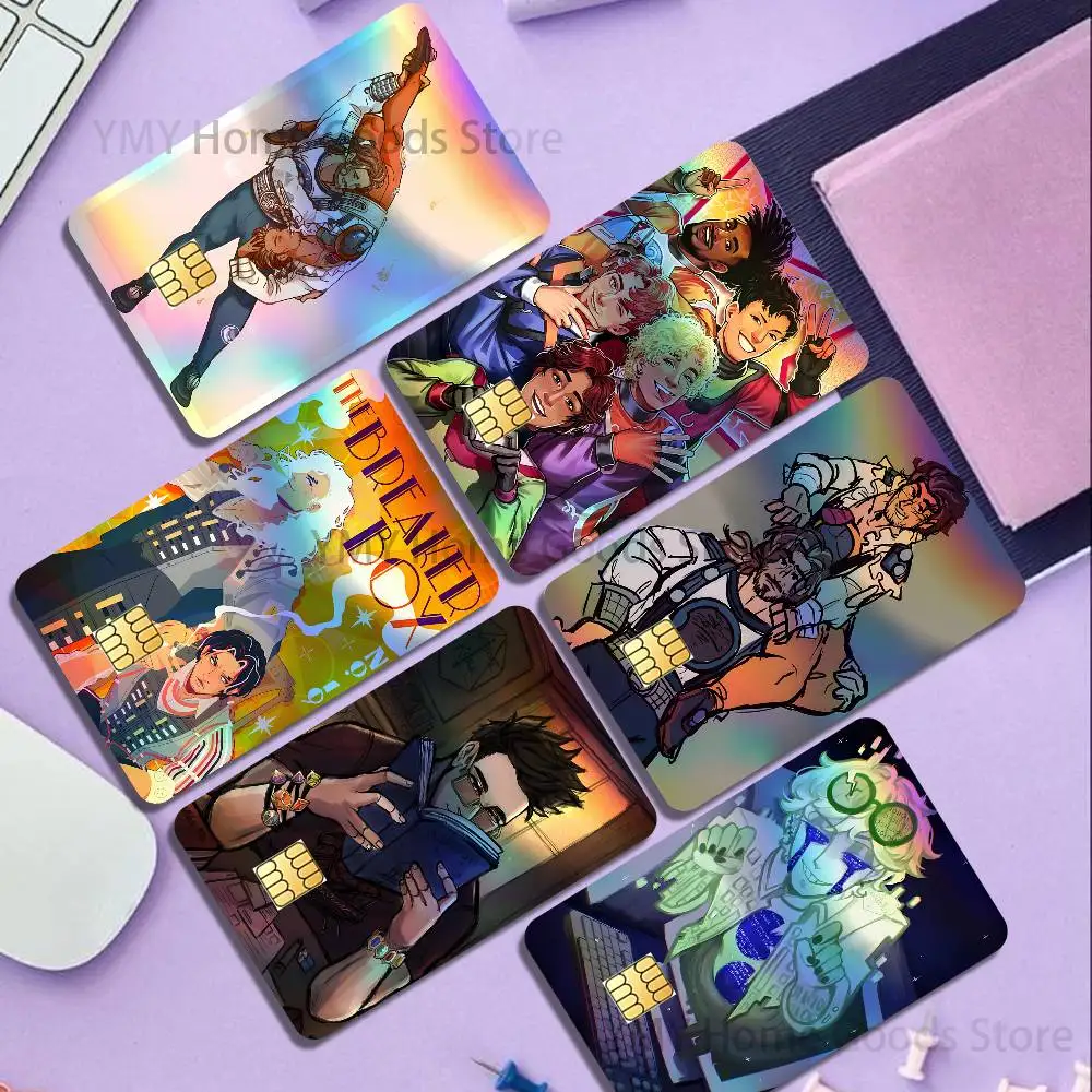 Anime Game Cute D-Date E-Everything Holographic Laser Shinny Film Skin Cover Sticker for Debit Credit Card Bank Card