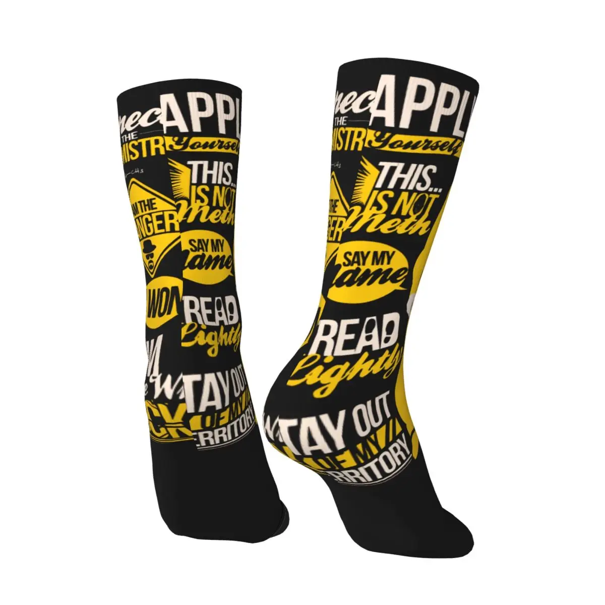 Hip Hop Vintage The One Who Knocks Crazy Men's compression Socks Unisex Baseball Sports Street Style Seamless Printed Crew Sock