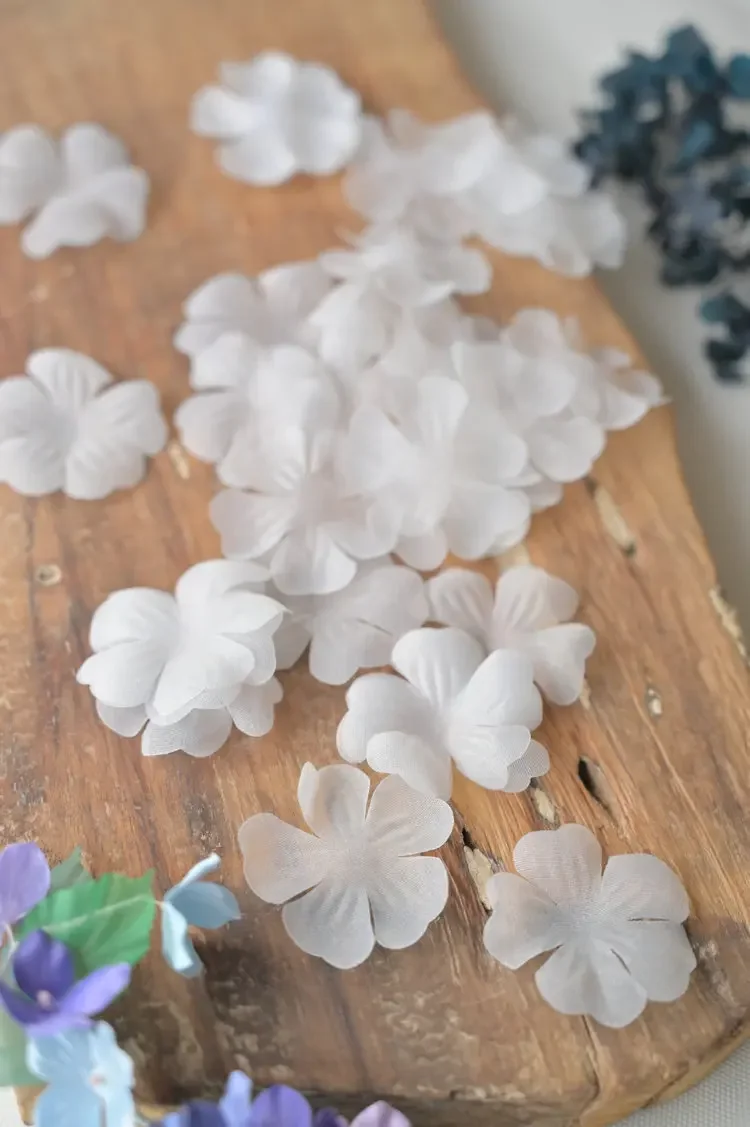 100PCS/Paket .3.8CM Kelopak Organza DIY Bunga 3D. Aksesoris Kerudung Gaun Pengantin Buatan Tangan, Hiasan Bunga Dekoratif Buatan Tangan