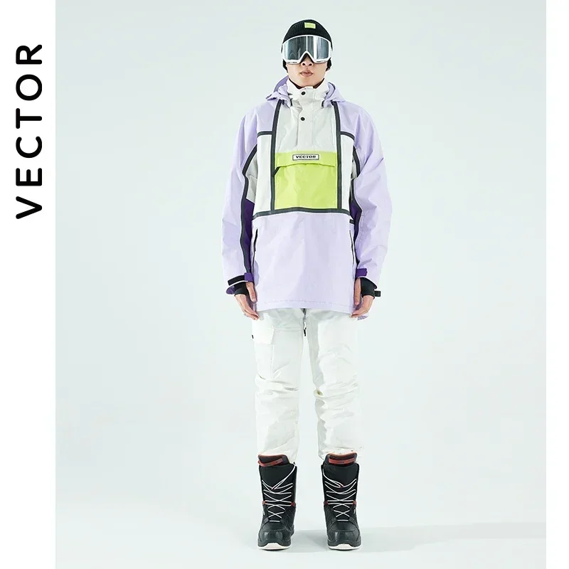 VECTOR Ski Wear Women's Hooded Sweater Reflective Trend Wear Thickened Warmth and Waterproof Skis Equipment Suit Women