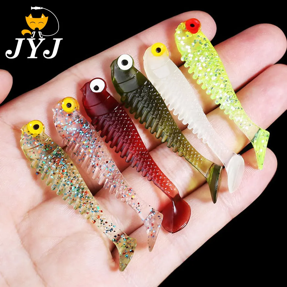 JYJ 7cm 5.5cm Soft Lure for fishing bait , artificial soft silica seabass salmon mino lure floating