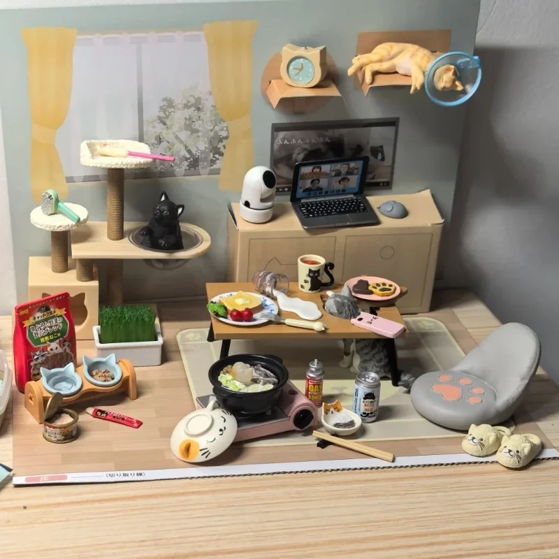 

Re-Ment My Daily Life With Cat Series Miniature Scene With Lovely Details Desktop Display Gift Action Figures Toys Gift