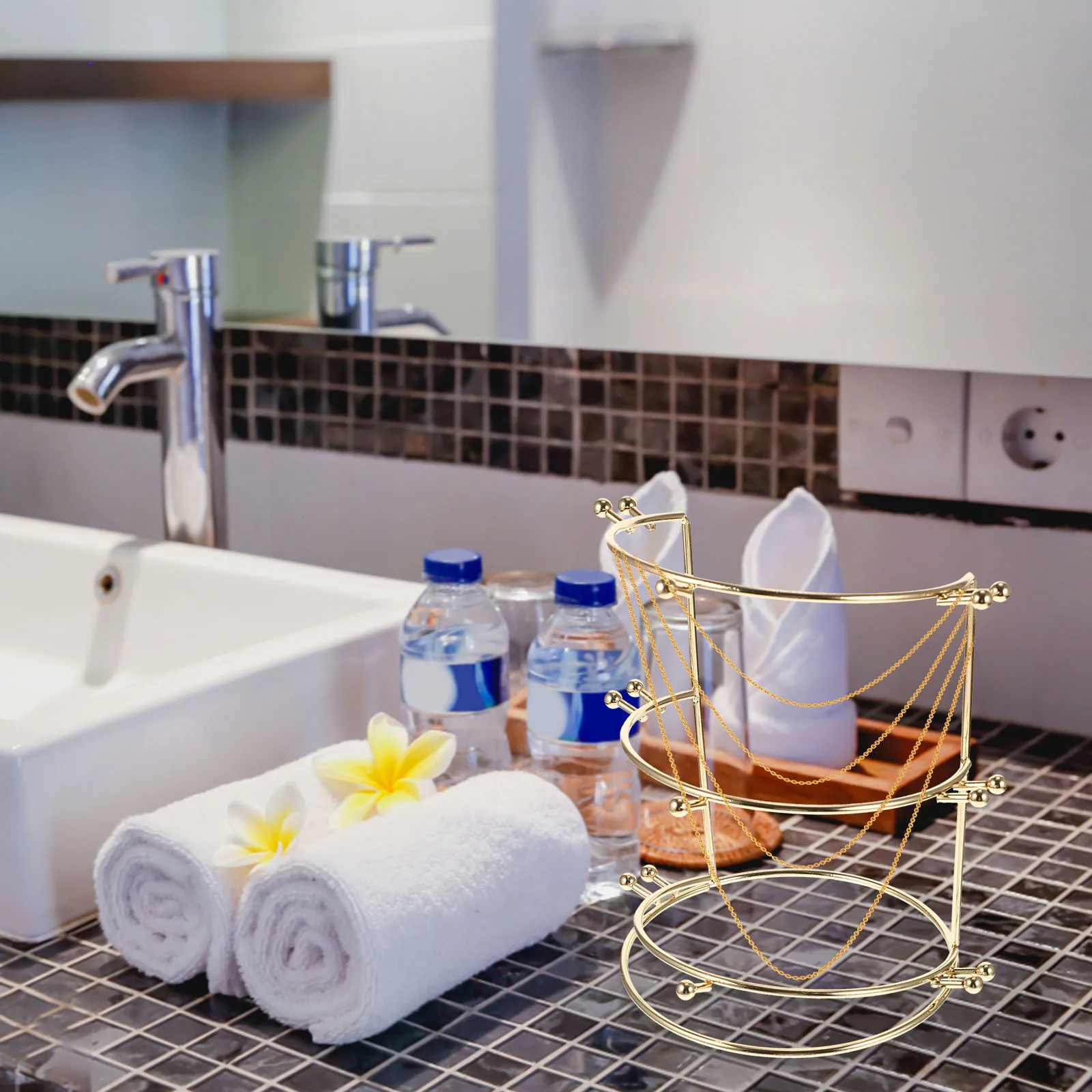 Présentoir de couronne en alliage à 3 niveaux, organisateur de bijoux, support de rangement pour décoration de maison, cadeau de mariée pour femmes et filles