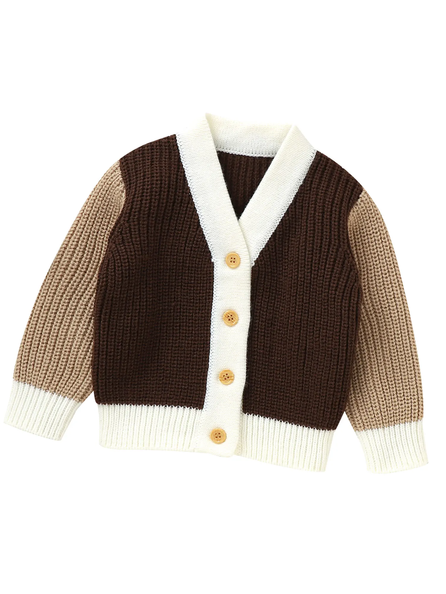 

Baby Girl Boy Knitted Sweater Cardigan V Neck Button Down Warm Coat Outwear Jacket Knitwear Tops