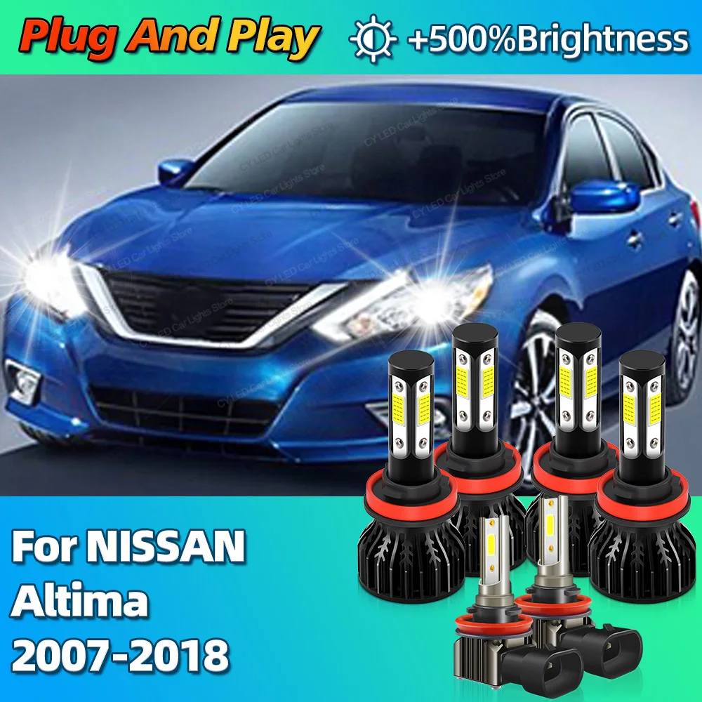 

2/6Pcs Car Headlight LED Bulbs Turbo 30000Lm CANBUS Lights H11 H8 6000K Fog Lamp For NISSAN Altima 2007 2008 2009 2010 2011-2018