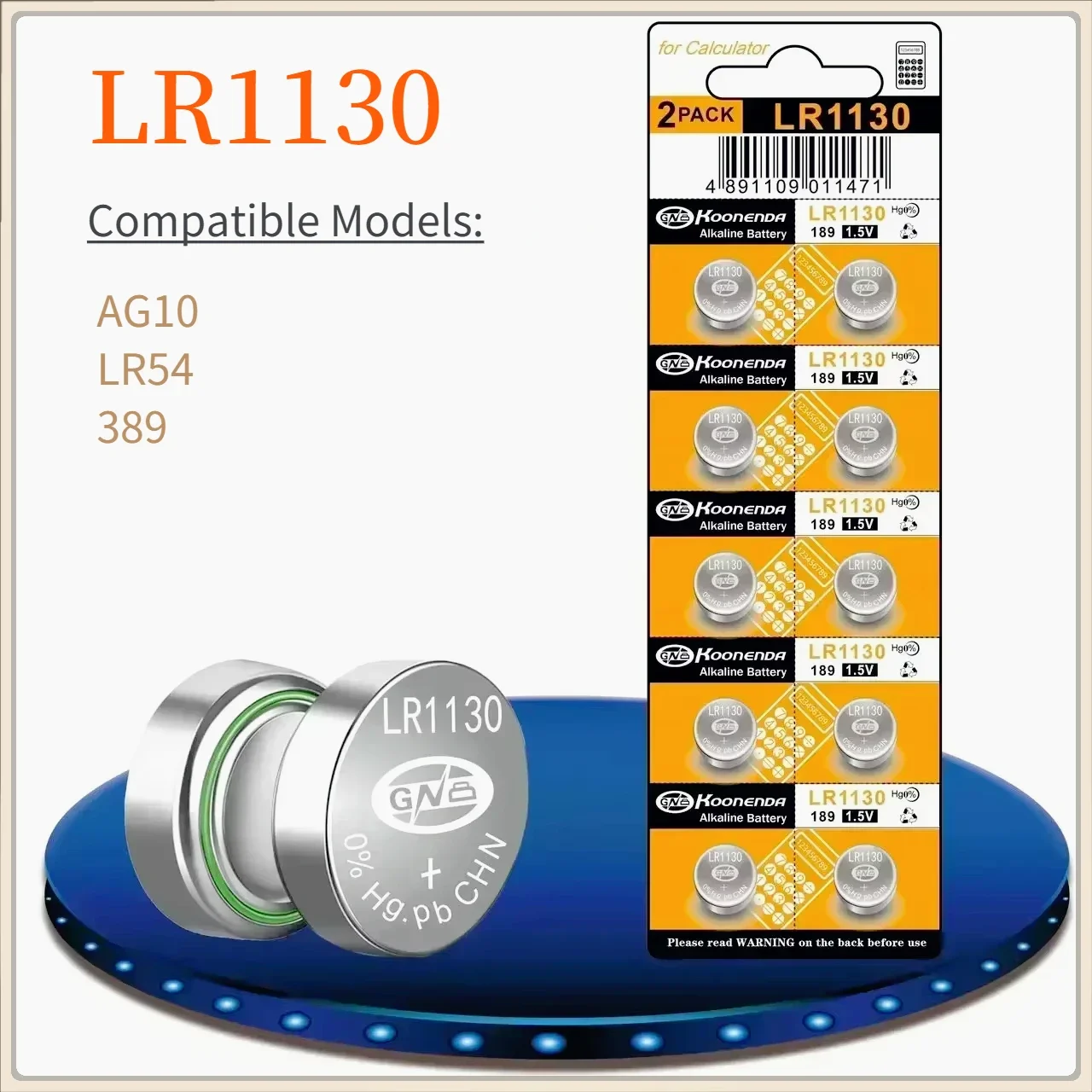 2025 NEW 1.55V LR1130button battery, LR1130. AG10. LR54.389A.189.L1131 is suitable for calculators thermometer. digital watch