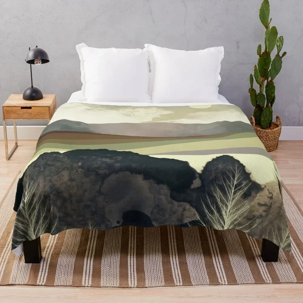 

Retro Afternoon Throw Blanket Travel Size Cozy Blanket for Plane Train