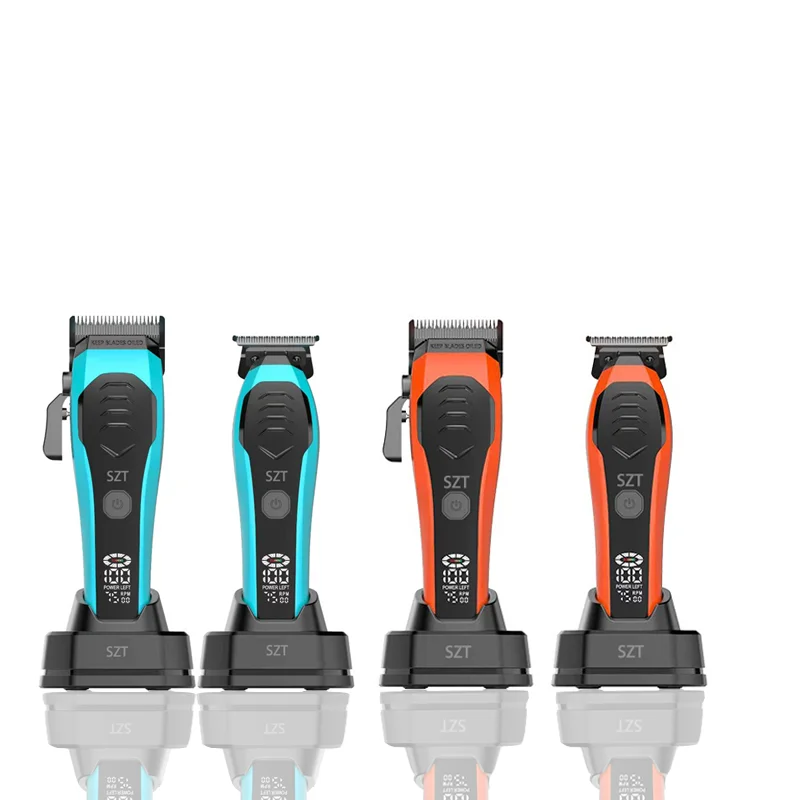 

SZT Professional Barber Hair Cutting Machine Kit Base Charger 7500RPM Hair Clipper DLC Blade Salon Hair Trimmer for Men Clipper