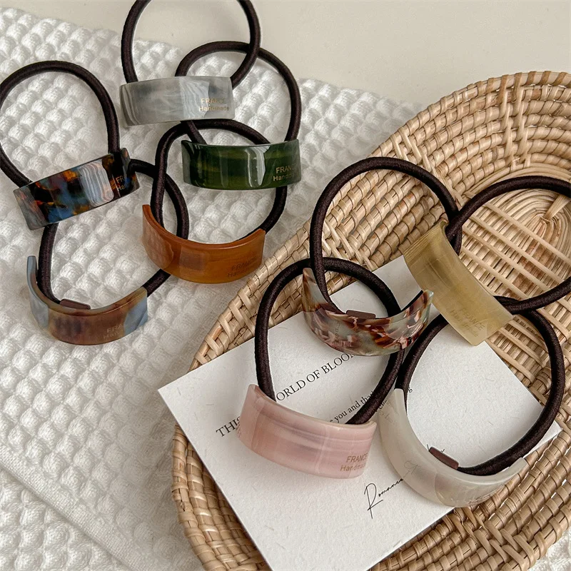 

Acetic Acid Retro Simple Elastic Hair Bands for Women Girls Hair Styling Accessories Headwear Ponytail Holder Hair Scrunchies