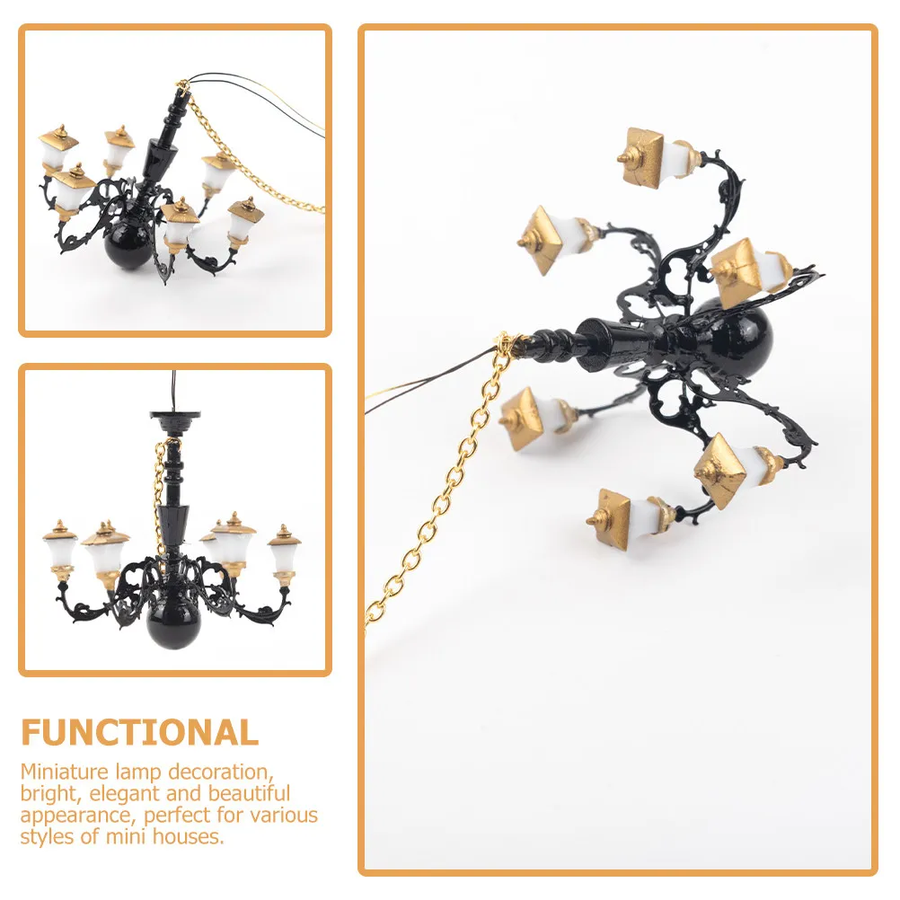 

Миниатюрная люстра, мини-светильник, реалистичный компактный дизайн для декора интерьера крошечного дома, миниатюрный декор для гостиной