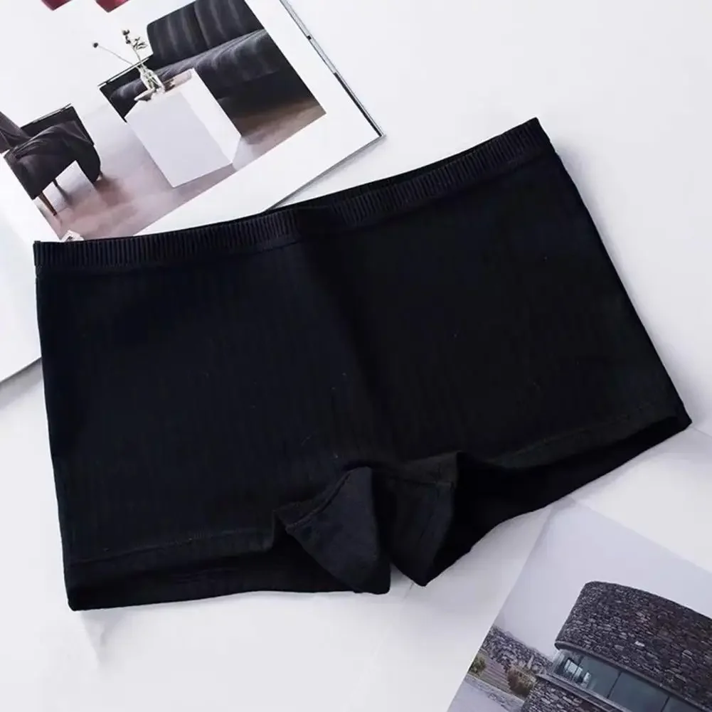 Lady Panties Mid Waist Lady Boxers Underwear High Elasticity Safety Shorts for Women Solid Color Plus Size Shorts Cozy Panties