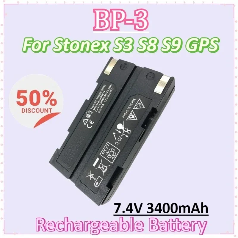 

BP-3 7.4V 3400mAh Rechargeable Battery for Stonex S3 S8 S9 UniStrong G970 RTK GPS GNSS Li-ion Battery