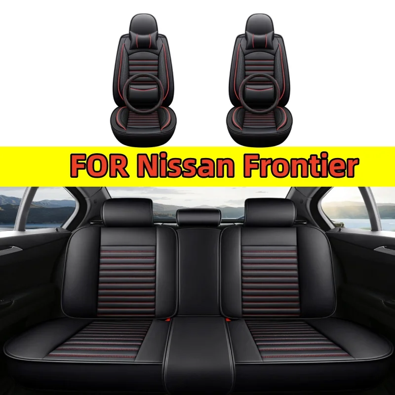 

FOR Nissan Frontier Car seat covers, waterproof artificial leather fully wrapped seat covers with steering wheel covers