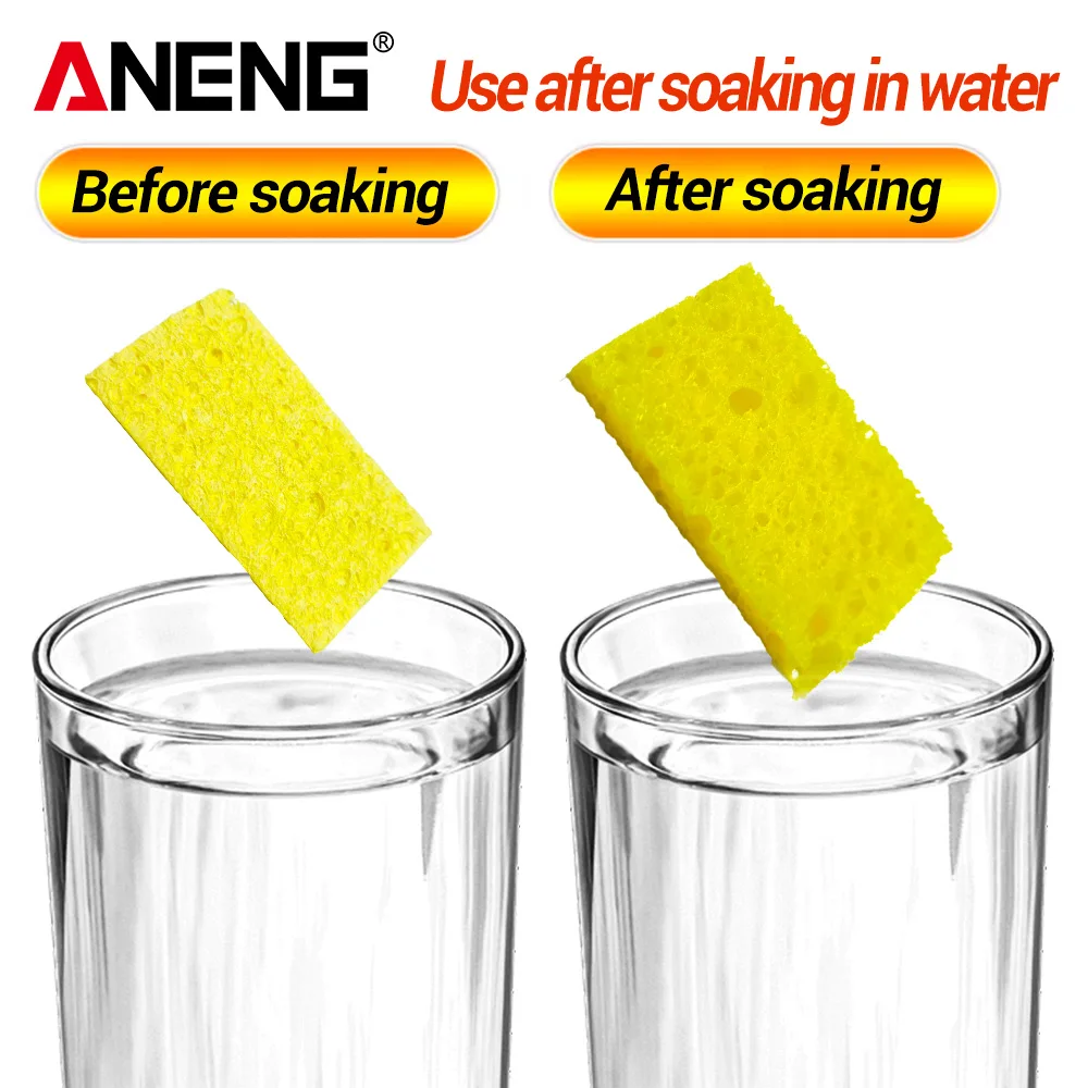 ANENG 10PCS Esponja de Limpeza Amarela de Alta Temperatura para Pontas de Ferro de Solda - Ferramentas de Limpeza de Pontas de Solda