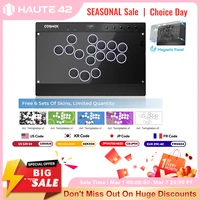 Controlador Arcade Magnético Haute42 Hitbox sin Palanca, con Aro de Botones, para PC/PS4/PS5/Switch, Tipo Stickless