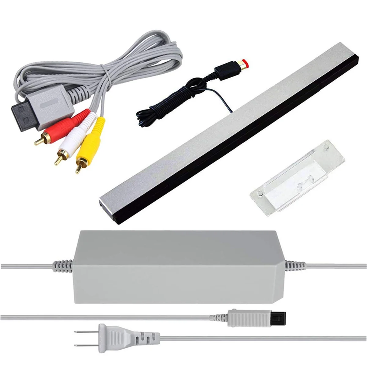 

A43M 3 in 1 Wired Motion Sensor Bar + AC Power Supply Adapter Cord + Composite Audio Video Cable for Nintendo Wii US Plug