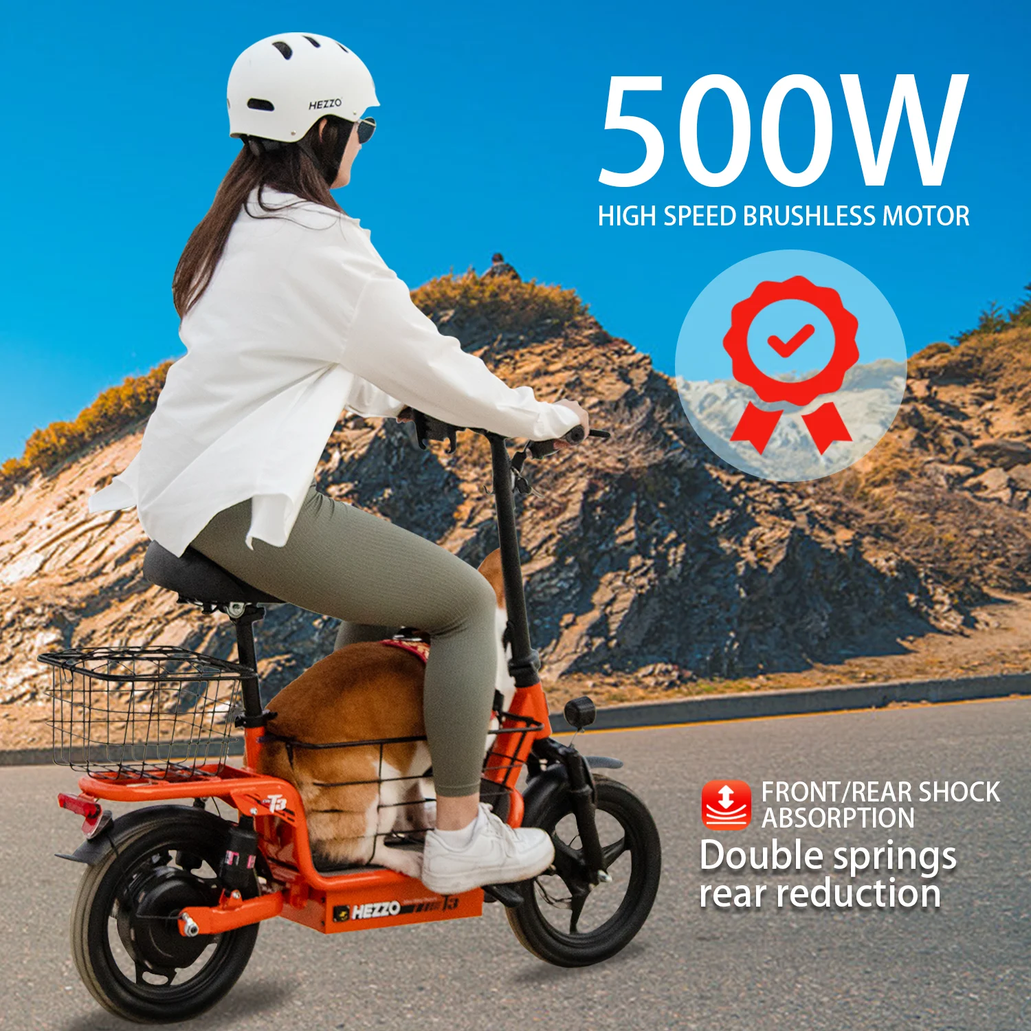 48V 500W Koolstofstaal Ebike Elektrische Fiets Multi-Schokabsorptie Stad Commuter Volwassen Elektrische Fiets 14 