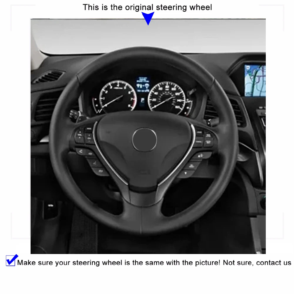 Suede and PU Leather Car Steering Wheel Cover for Honda Accord Euro 2008-2015 Acura TSX Sport Wagon 2009-2014 Acura ILX 2013