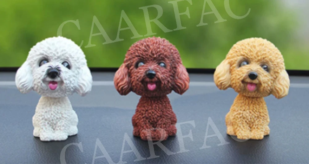 Auto scuotendo la testa ornamenti per cani Bobblehead cane arrugginendo giocattoli per cuccioli scuotendo la testa bambole accessori per tutte le