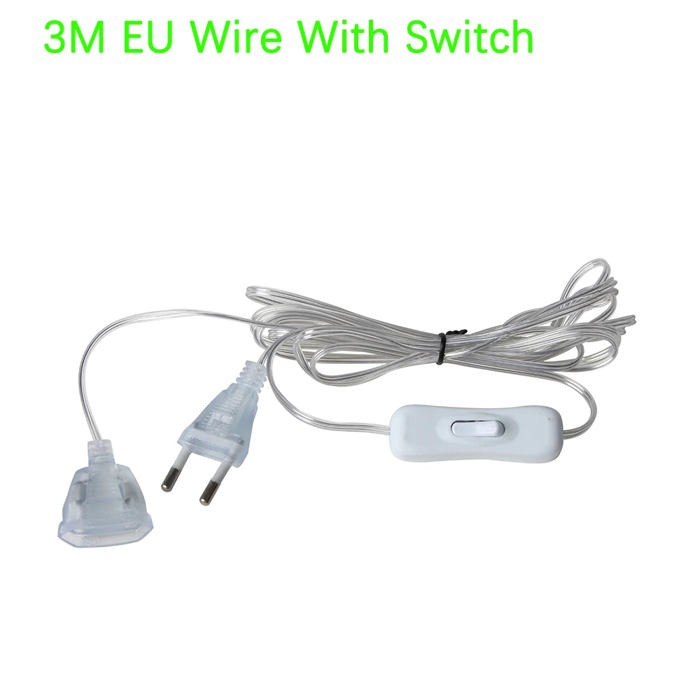 3M Extender EU/USB plug for LED String Christmas Lights Garden Home Wedding Party Decoration