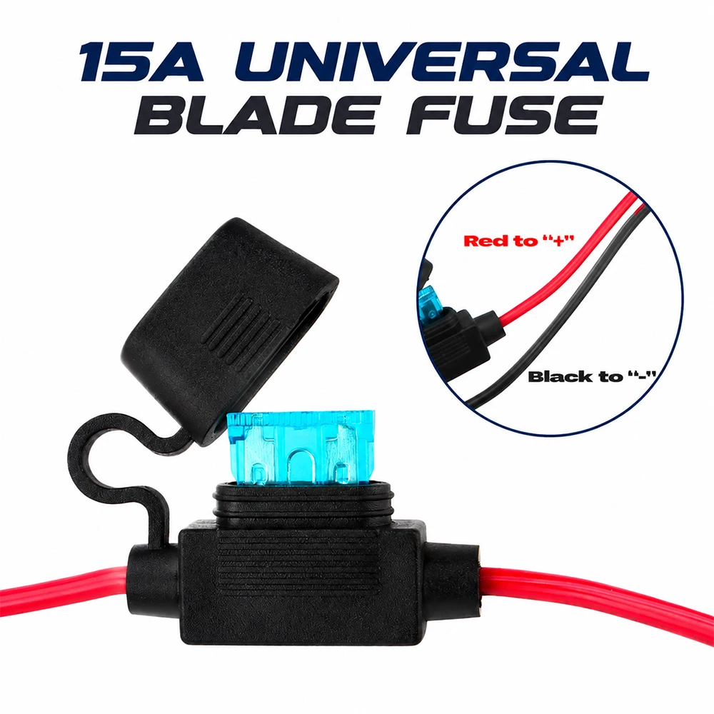12V Dual Socket Zigarettenanzünder Splitter mit 15A Sicherung für Auto LKW RV Marine Steckdose Adapter – Detail 4