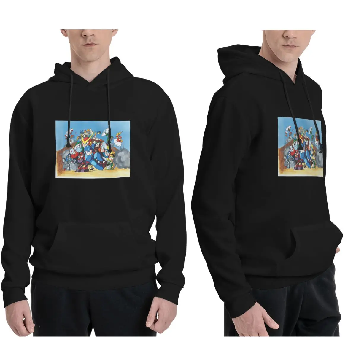 

Классические толстовки Megaman для мужчин и женщин, повседневный пуловер, толстовка в стиле хип-хоп с длинными рукавами и капюшоном, осень-зима