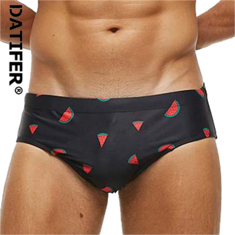 Datifer Summer Mens Shorts Swim Briefs Beach Sexy Removed Breathable Pad Printing Plus Size Bermudas Masculina Swimming Shorts