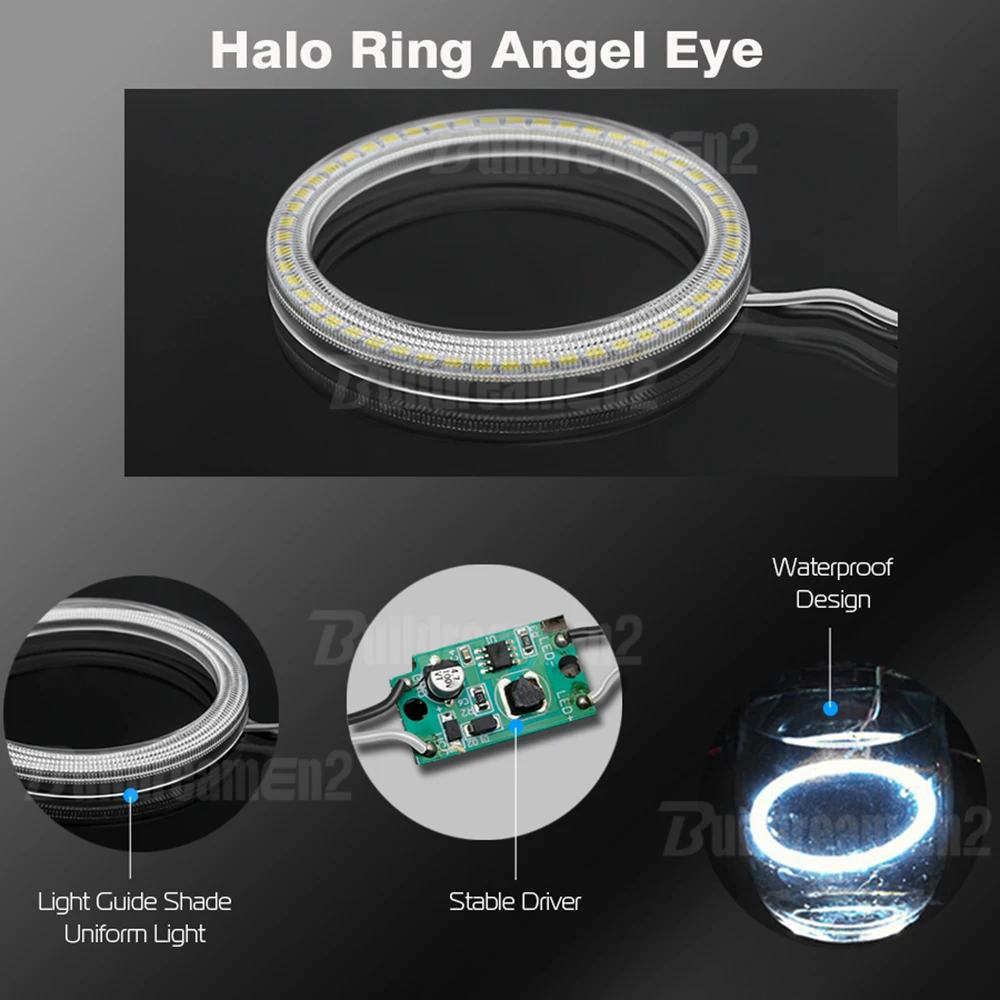 2 X 30W 8000LM Car Angel Eye Fog Light Assembly For Volkswagen VW Golf Mk6 2009-2013 LED Fog DRL Daytime Running Lamp 9006 12V image 6