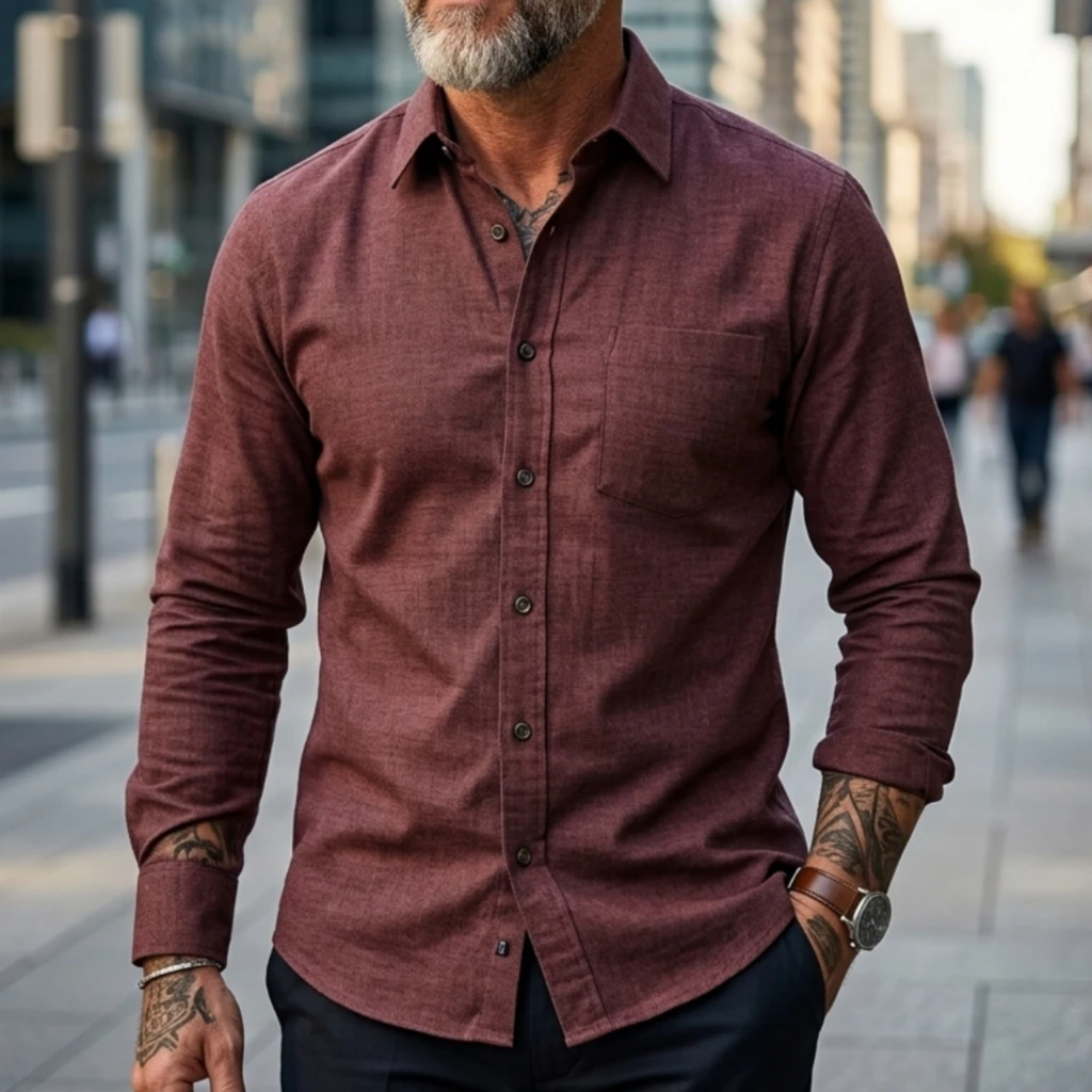 

New Men's Casual Business & Fishing Outdoor Shirt American Retro Thin Long Sleeve Spring Summer Breathable Comfortable Shirts