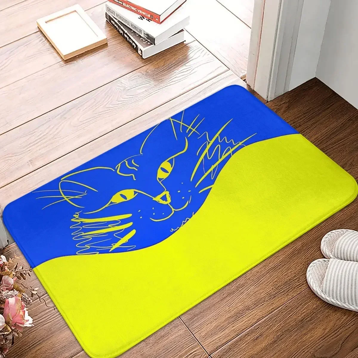 Ukraine Ukrainian Cat Non-slip Doormat Cool Carpet Living Room Kitchen Mat Outdoor Flannel Decor