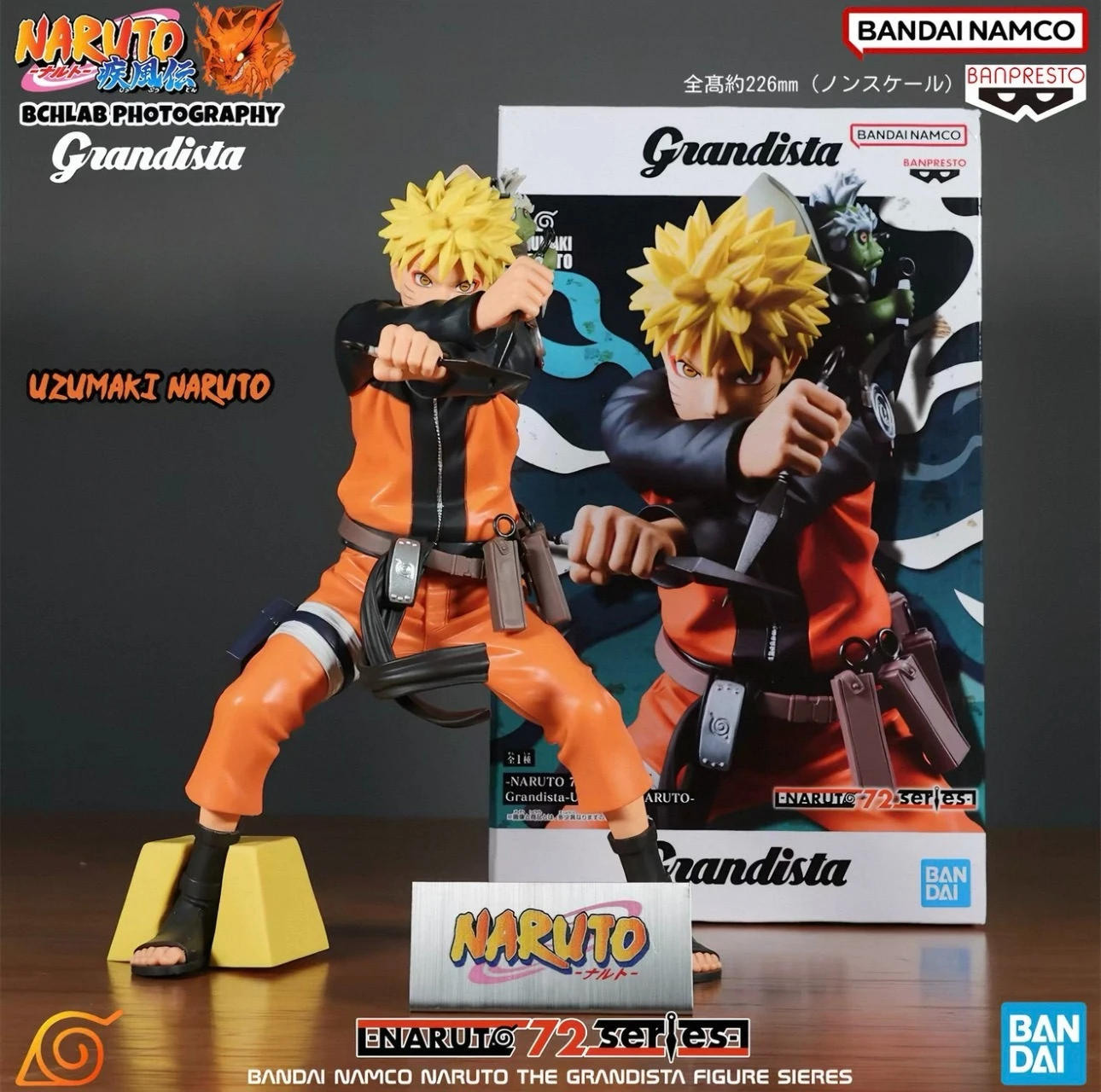 Figura de Anime de PVC de Uzumaki Naruto en Modo Sabio, Serie 45 de la Colección Grandista Naruto 72 de Bandai Banpresto, Modelo de Premio, Juguetes Coleccionables, Regalos