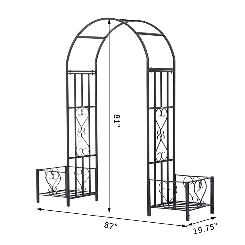 

Simple outdoor with flower box arch, outdoor patio grass vine climbing frame