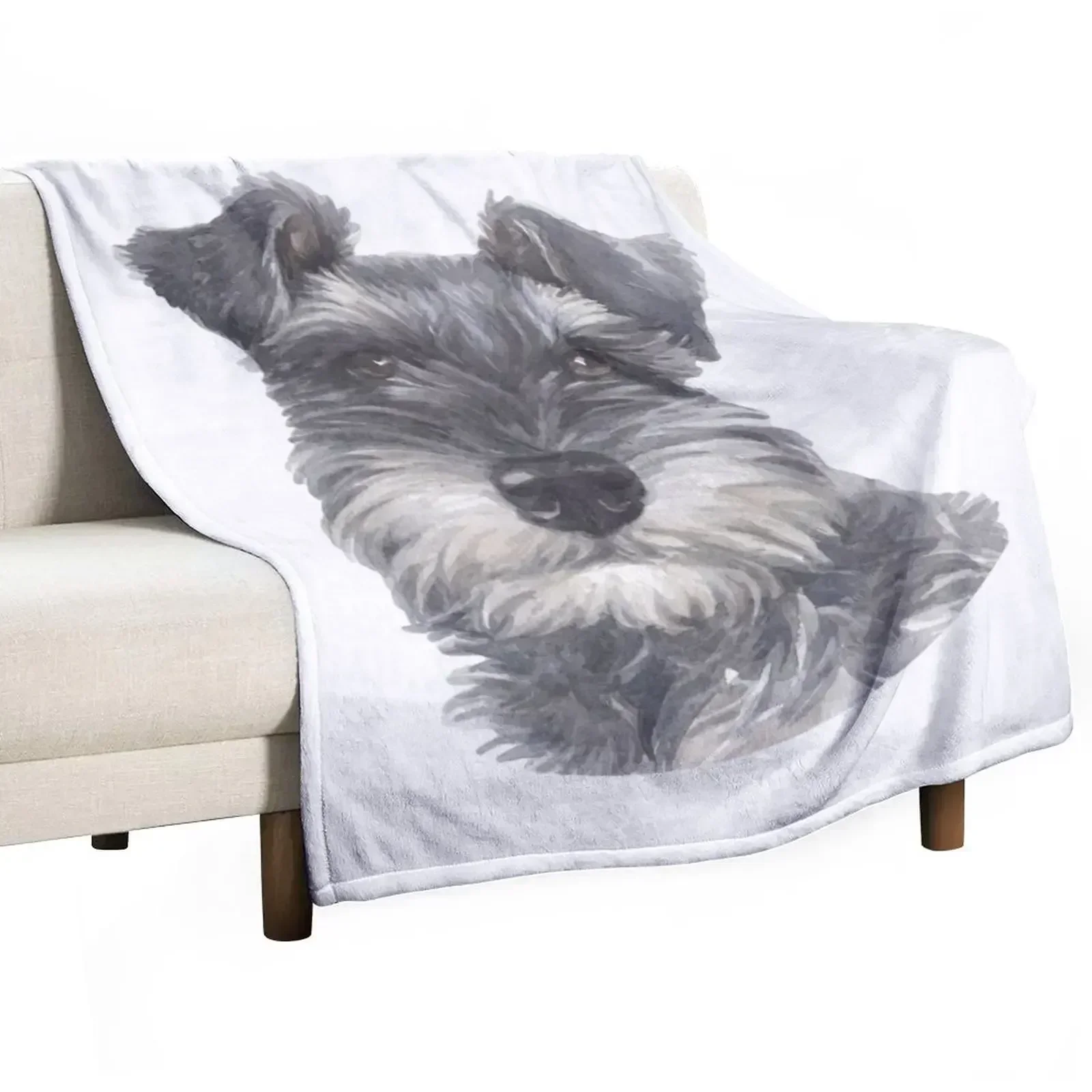 

Miniature Schnauzer Watercolor Art Throw Blanket Decorative Sofas heavy to sleep For Baby Blankets