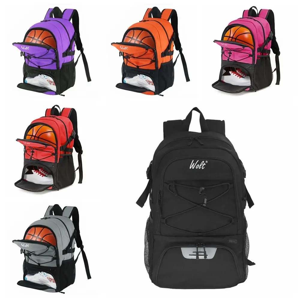 

Large Capacity Basketball Backpack Separate Ball Holder Waterproof Soccer Ball Backpack Breathable Shoes Compartment Sports Bag