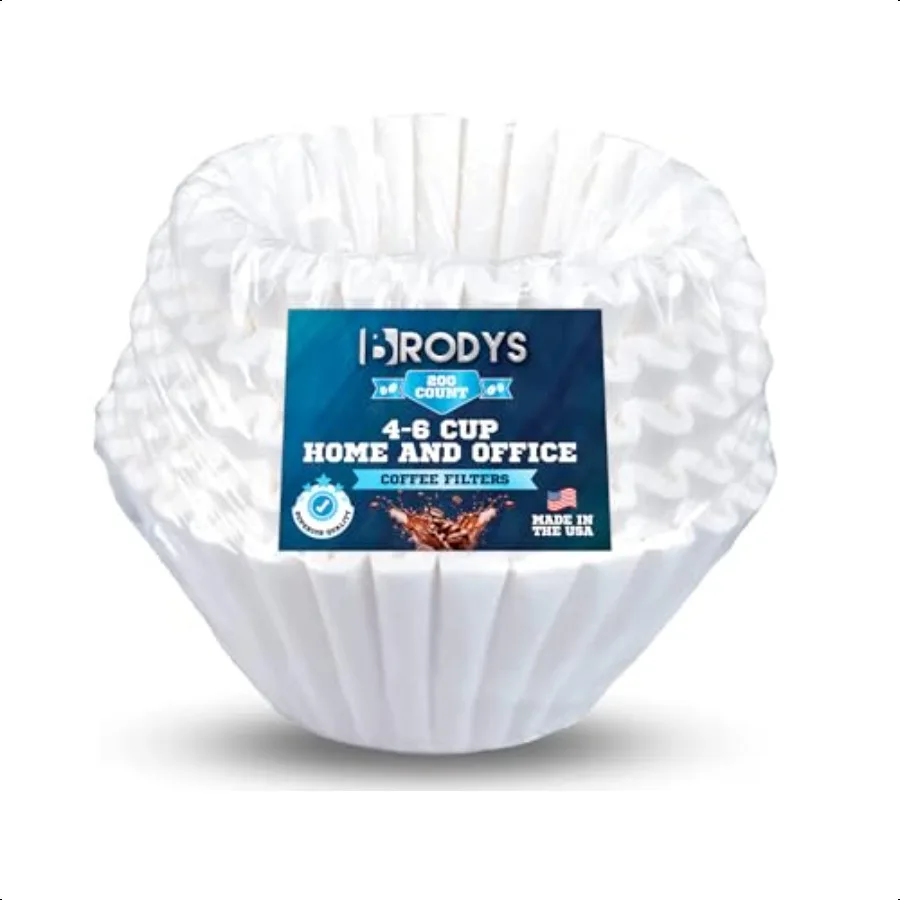 

Coffee Filters 46 Cups Junior Basket Style 200 Count White Paper Chlorine Free AllNatural Paper No My Ground Overflow