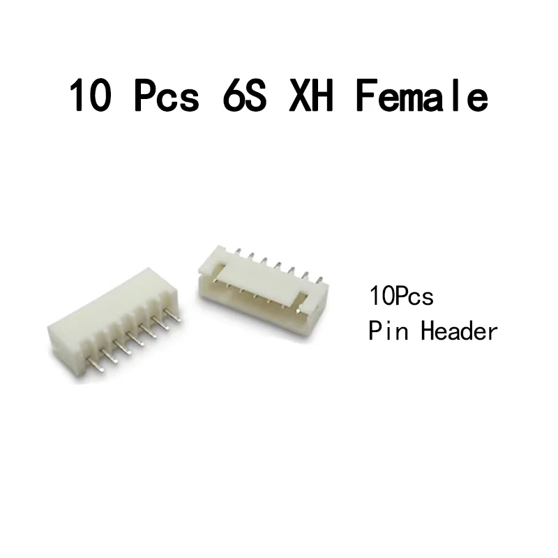 JST-XH Conector Masculino e Feminino, Soquete de Habitação, Adaptador de Bateria RC, Plugue de Extensão, 2.54, 6S, 7 Pins, 10 Pcs