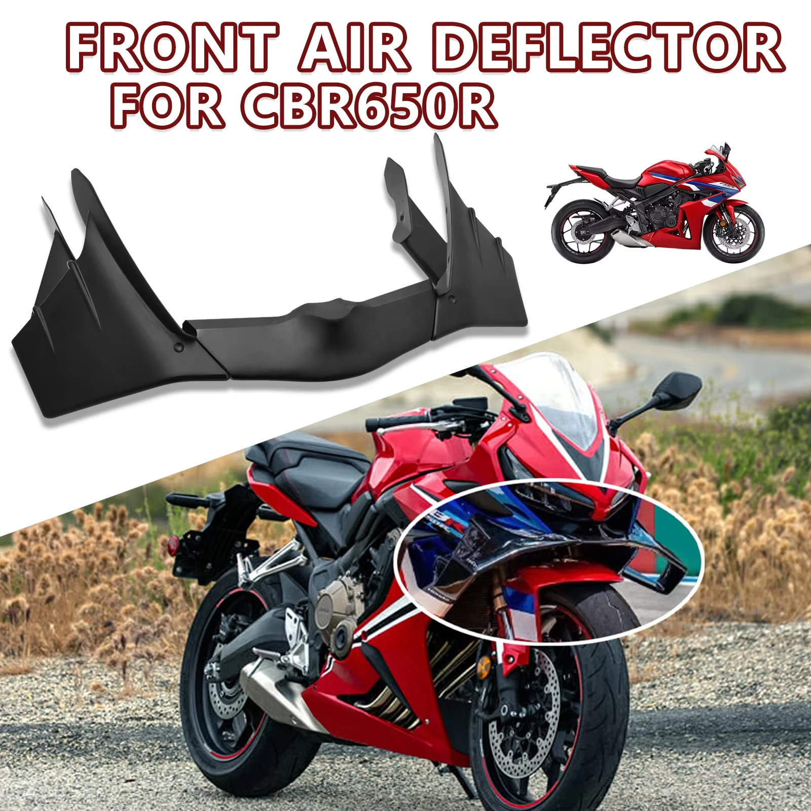 

For CBR650R 2024 Front spoiler Lower spoiler CBR 650 R 2025 CBR 650R 2026 lower lip GP WING DOWNFORCE NAKED FRONTAL SPOILERS