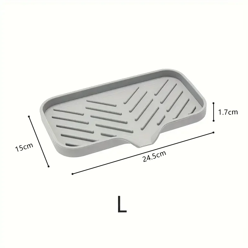 Siliconen Kraan Mat Aanrecht Lade Zeepdispenser Spons Afvoer Pad Gootsteen SplashDrying Mat Aanrecht Opbergvak Zeepbakje - afbeelding 1