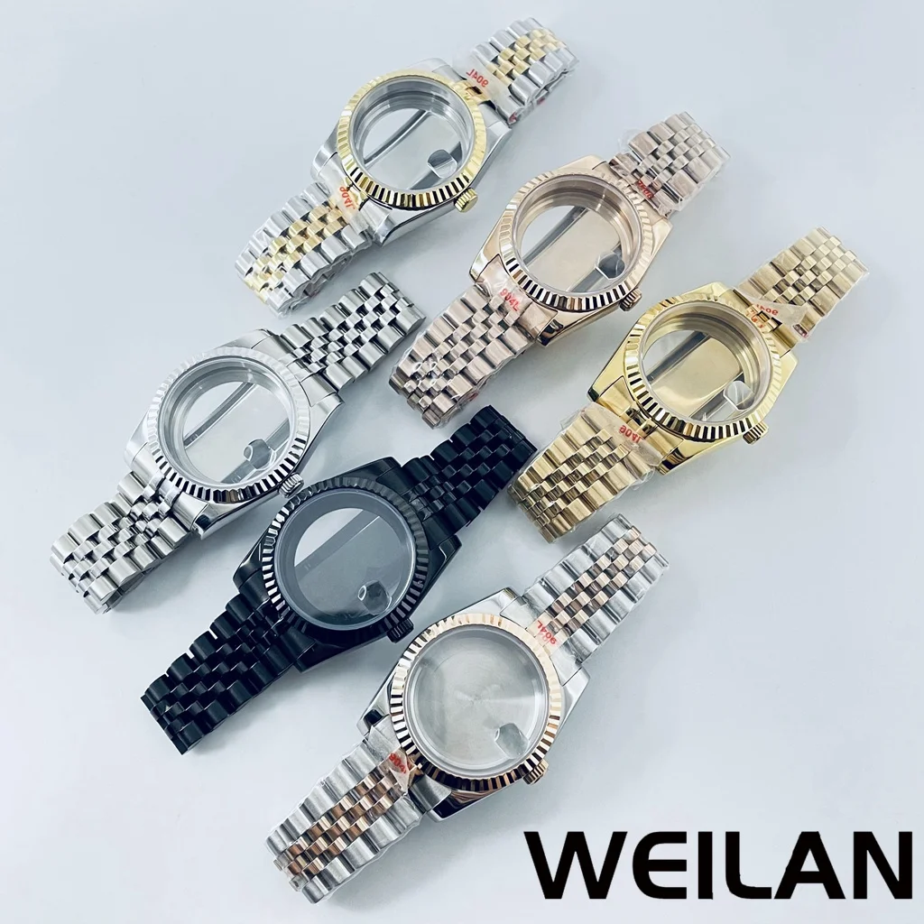 36mm 40mm srebrny czarny złoty różowo-złoty NH34 NH35 NH36 NH38 NH39 NH70 NH72 ETA2824 PT5000 koperta zegarka Top wodoodporny szafirowy Crysta