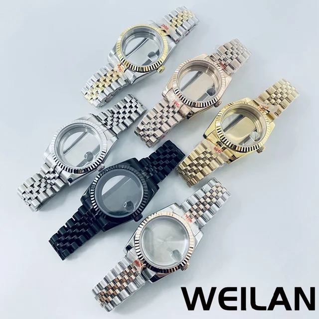 36mm 40mm srebrny czarny złoty różowo-złoty NH34 NH35 NH36 NH38 NH39 NH70 NH72 ETA2824 PT5000 koperta zegarka Top wodoodporny szafirowy Crysta