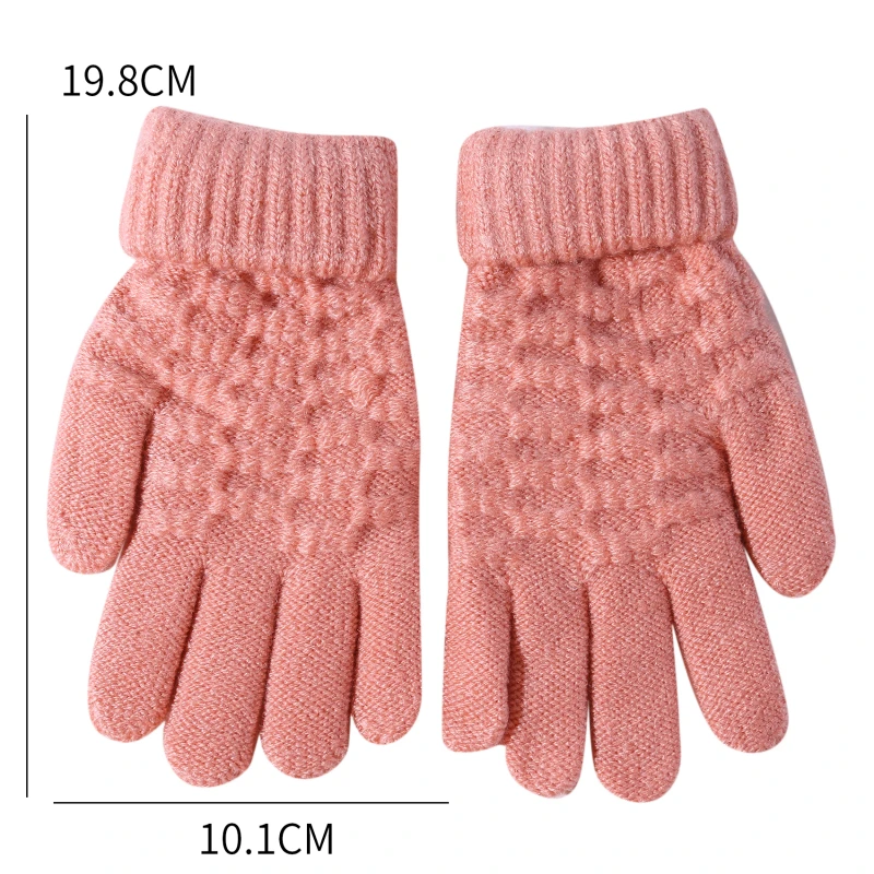 Children's Gloves Winter Warm Comfortable Soft Knitted Velvet Jacquard Clothing Accessories Practical Convenient Kids Gloves