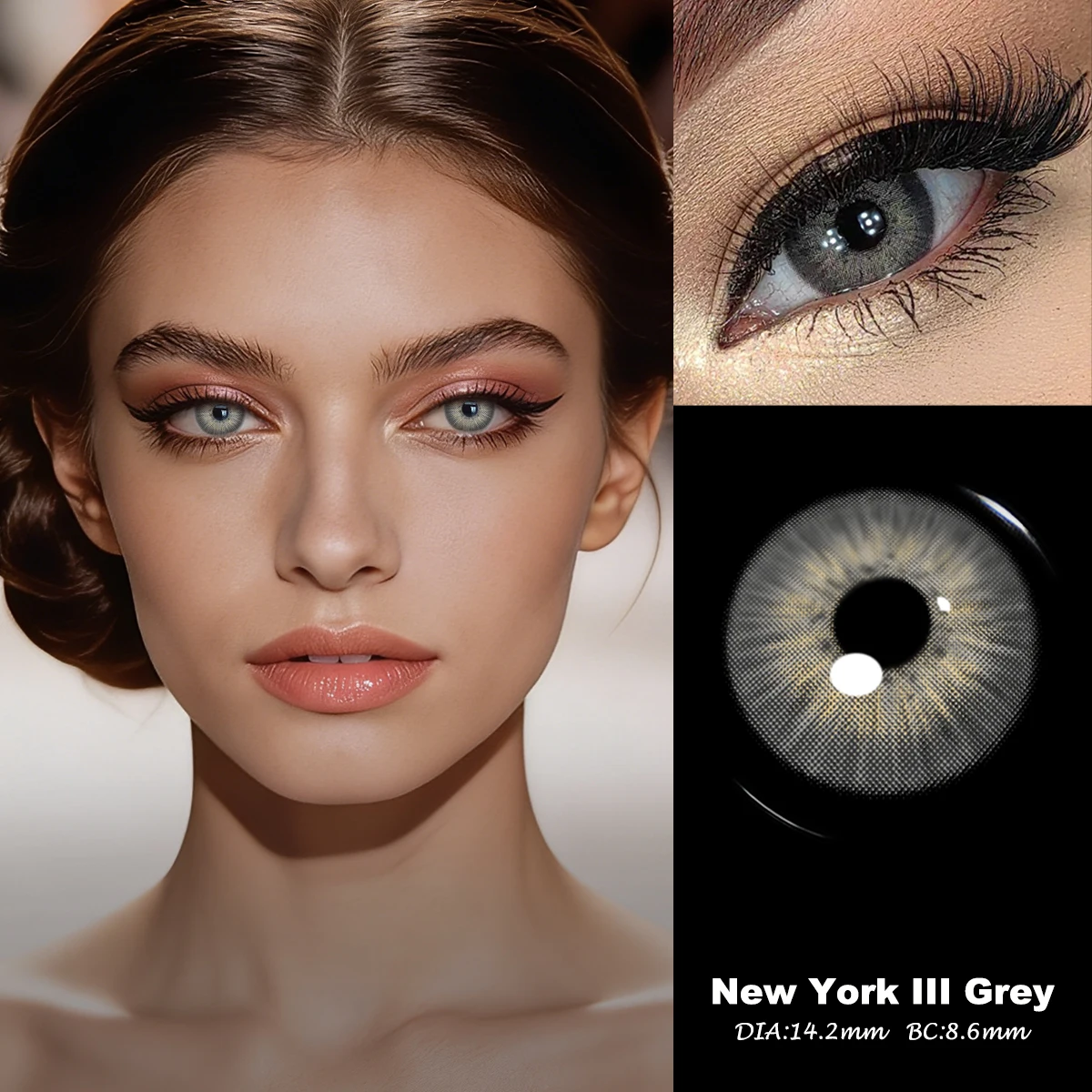 Visuashow 2 Stück Natürliche Farblinsen, Jährlich Tragbar, für Myopie mit Stärke, Weich und Bequem. Perfekt für modisches Make-up, Kosmetik und alltägliche Looks, die Ihre Schönheit unterstreichen – Detail 8
