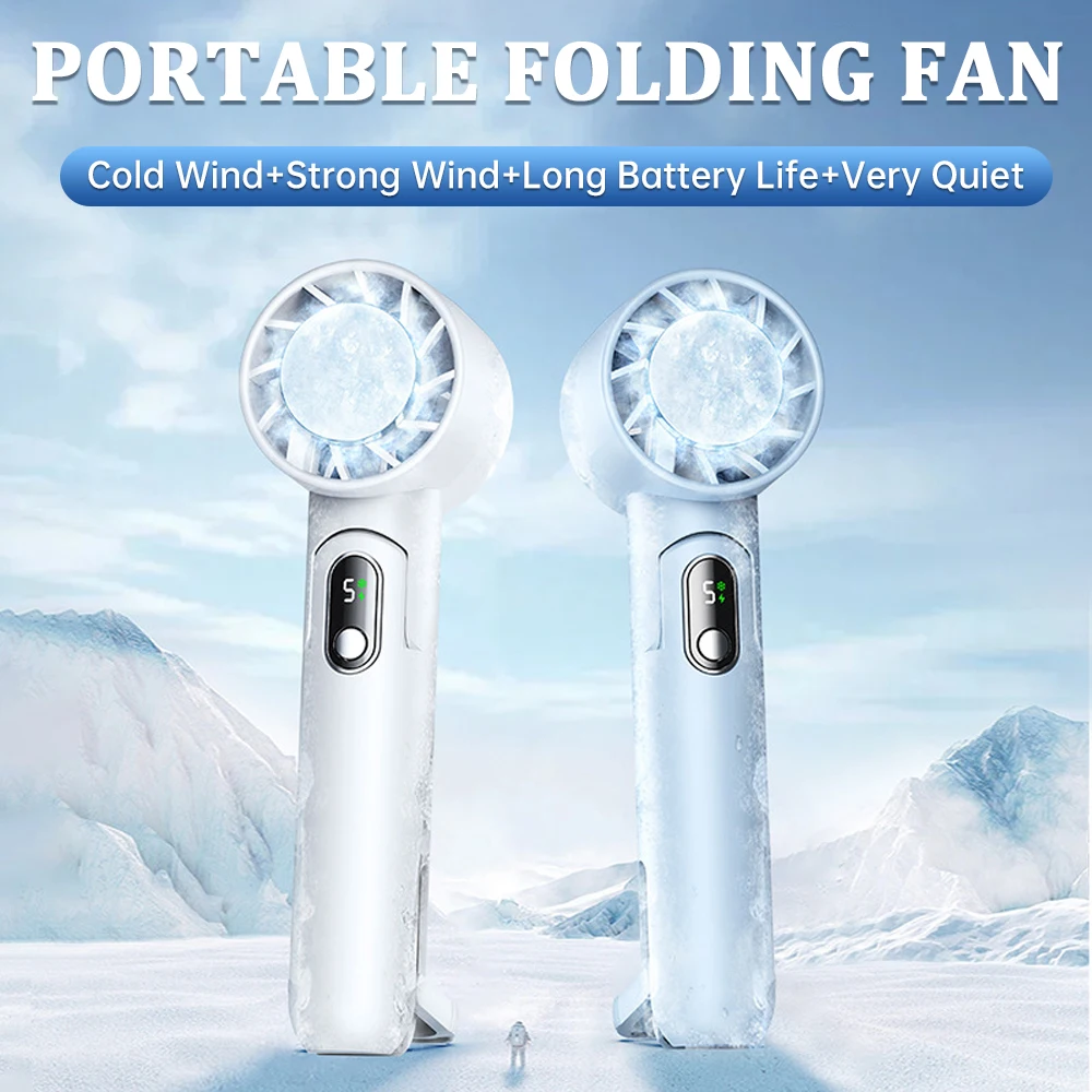 

Portable Fan Mini Handheld Turbo Fan USB Rechargeable Foldable Air Cooler for Summer Outdoor Fan with LED Display Fan