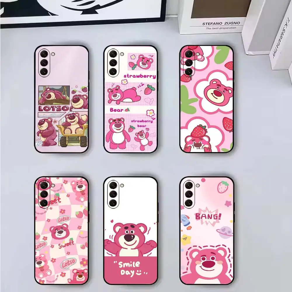 

Fashion Cartoon L-Lotso Bear Phone Case For Samsung Galaxy A73,A72,A71,A70,A53,A52,A51,Soft Silicone Black Cover