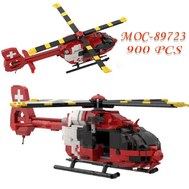 

MOC-89723 Rescue Helicopter 900 Parts Self-locking Building Block Model Building Puzzle Birthday Christmas Toy Gift Ornaments