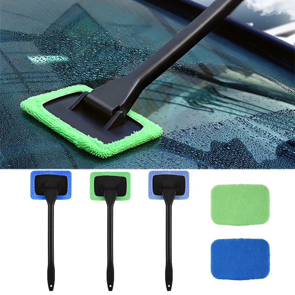 

Car Window Cleaning Brush Kit Windshield Cleaning Wash Tool Auto Interior Glass Wiper Cleaner With Long Handle Auto Accessories