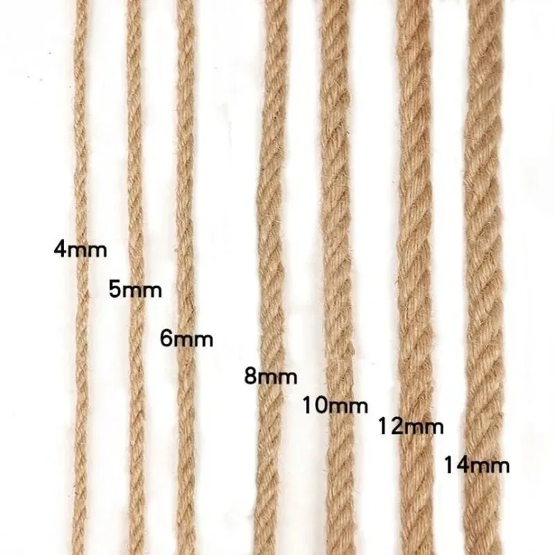 4mm, 5mm, 6mm,8mm,10mm x 100m liny sizalowe sznurek sznurek naturalne konopie sznurek wystrój kot wystrój sztuka dla domu do drapania zwierząt