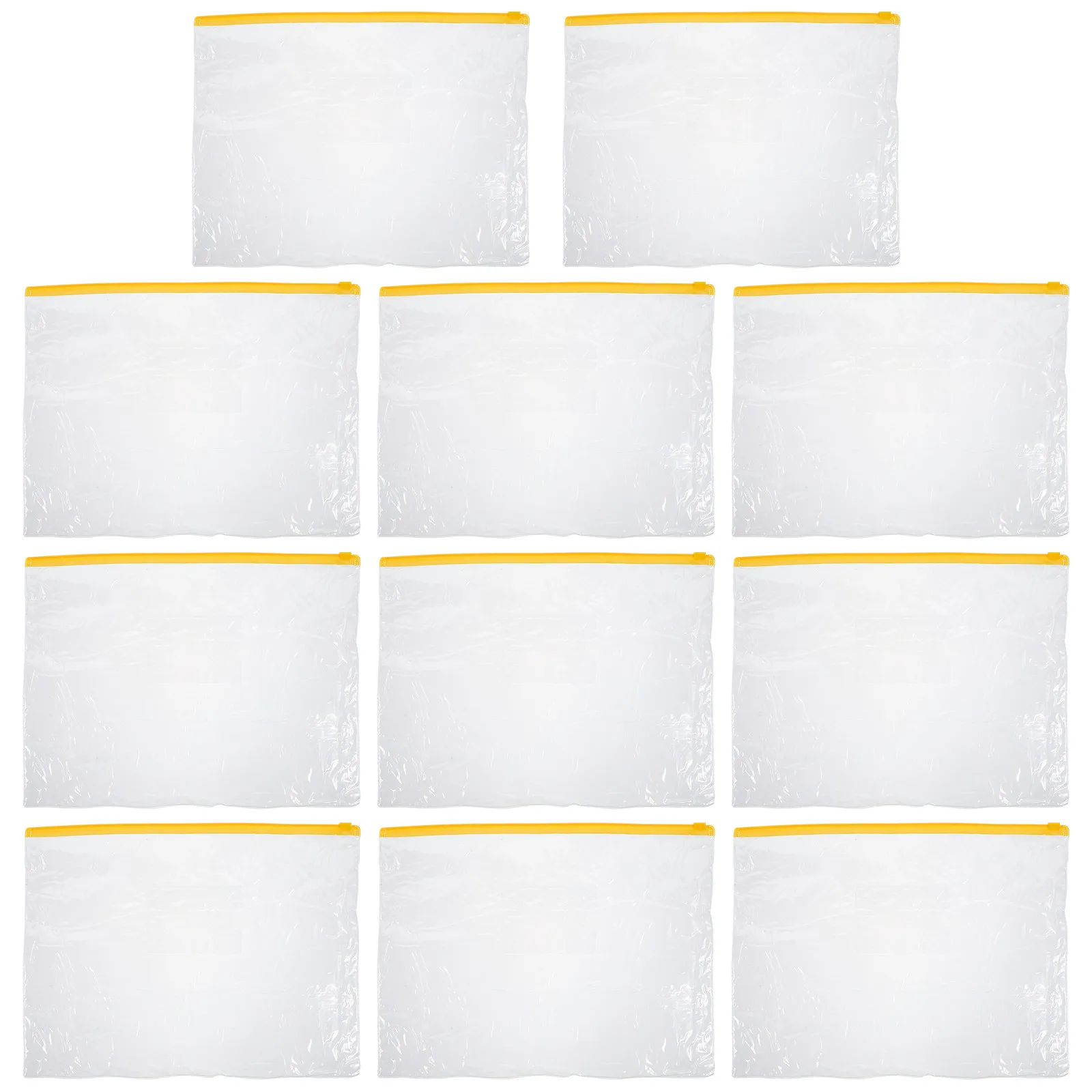 

20Pcs Clear Zipper File Folder Extra Thick PVC Document Bag A4 Size Portable Organizer for Office School Home Zipper Bag